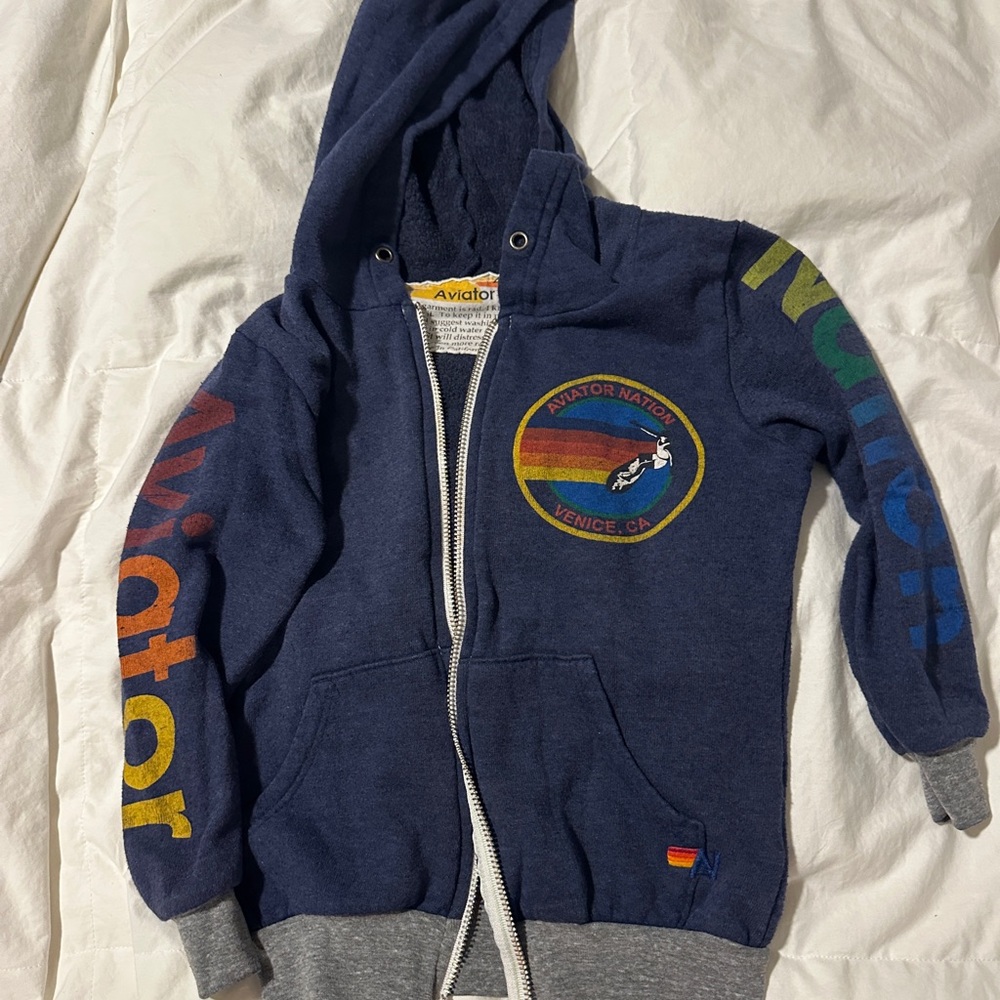 Aviator Nation Kids Navy Zip-Up Hoodie
